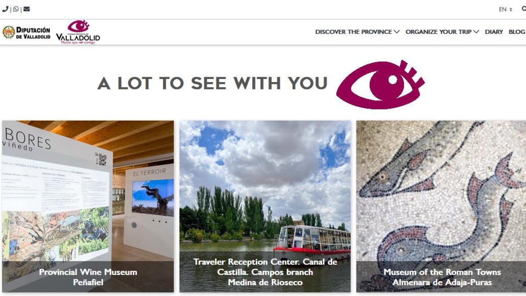 La Diputación de Valladolid integra en su portal de turismo una plataforma para ver contenidos turísticos en inglés y portugués