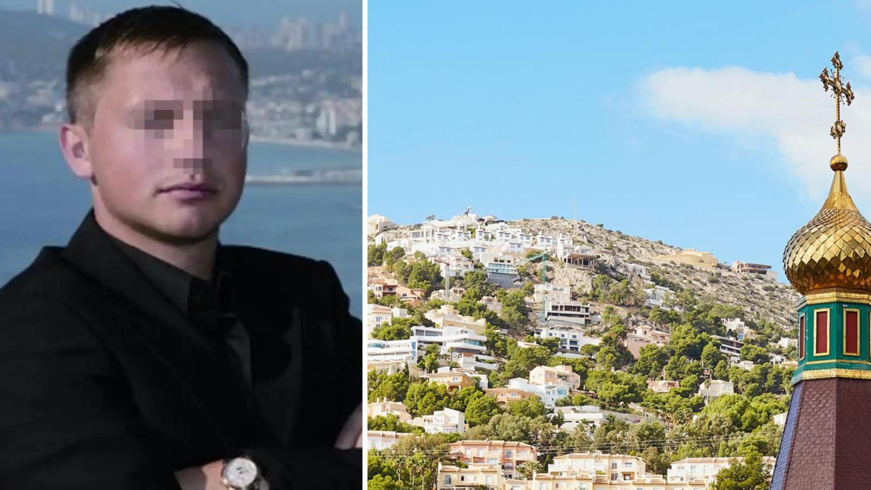 Alexei Shirokov y una imagen de la iglesia ortodoxa de Altea Hills.