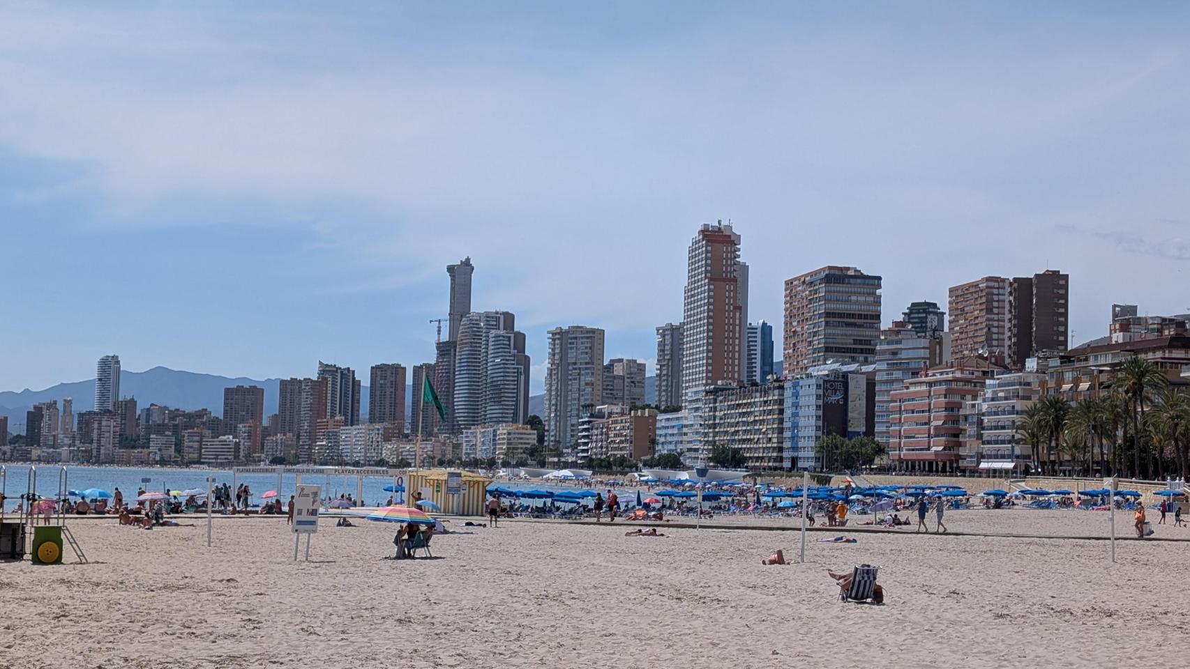 La playa de Benidorm, esta primavera.