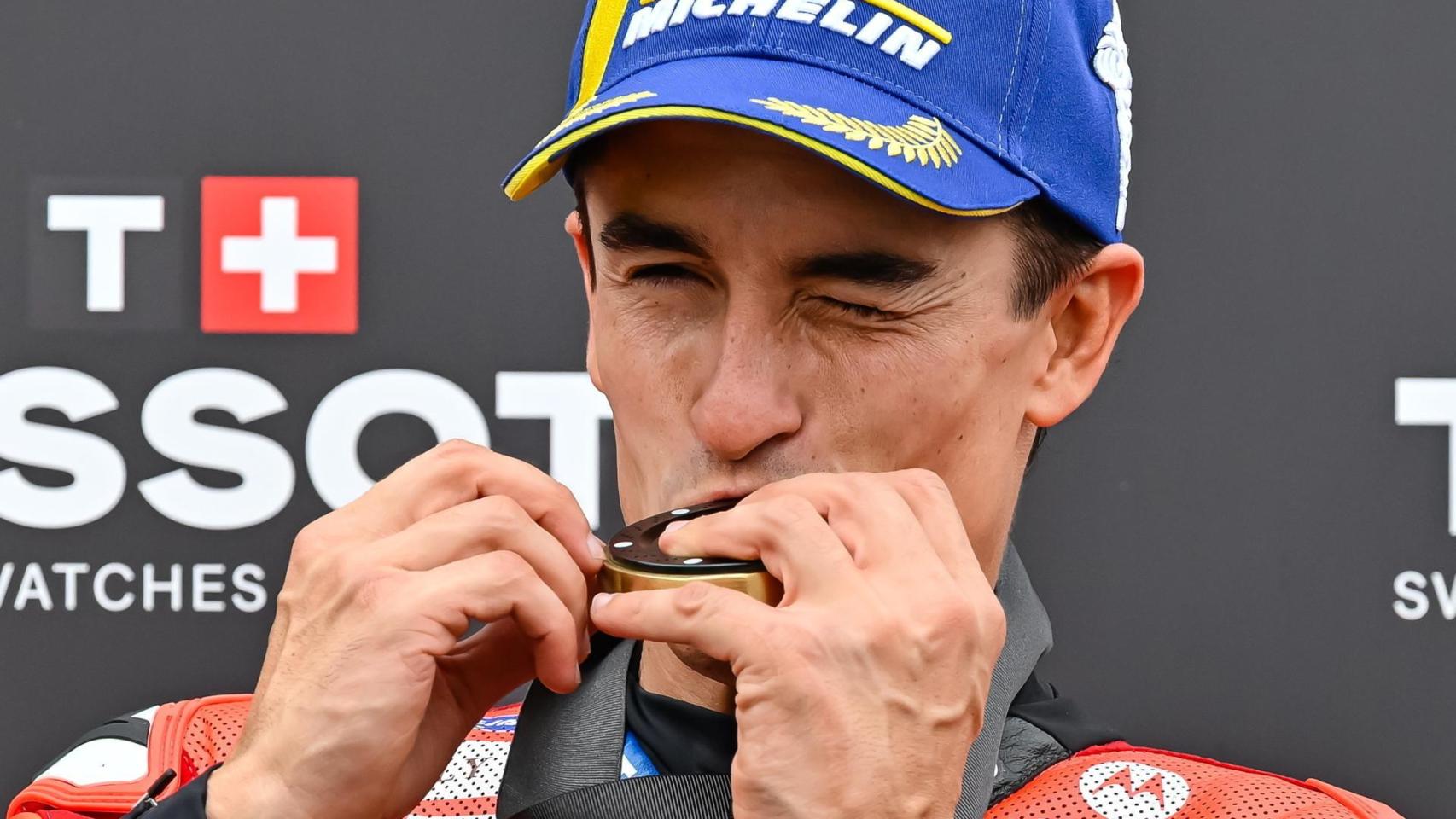 Marc Márquez celebrando en el GP de Hungría 2025