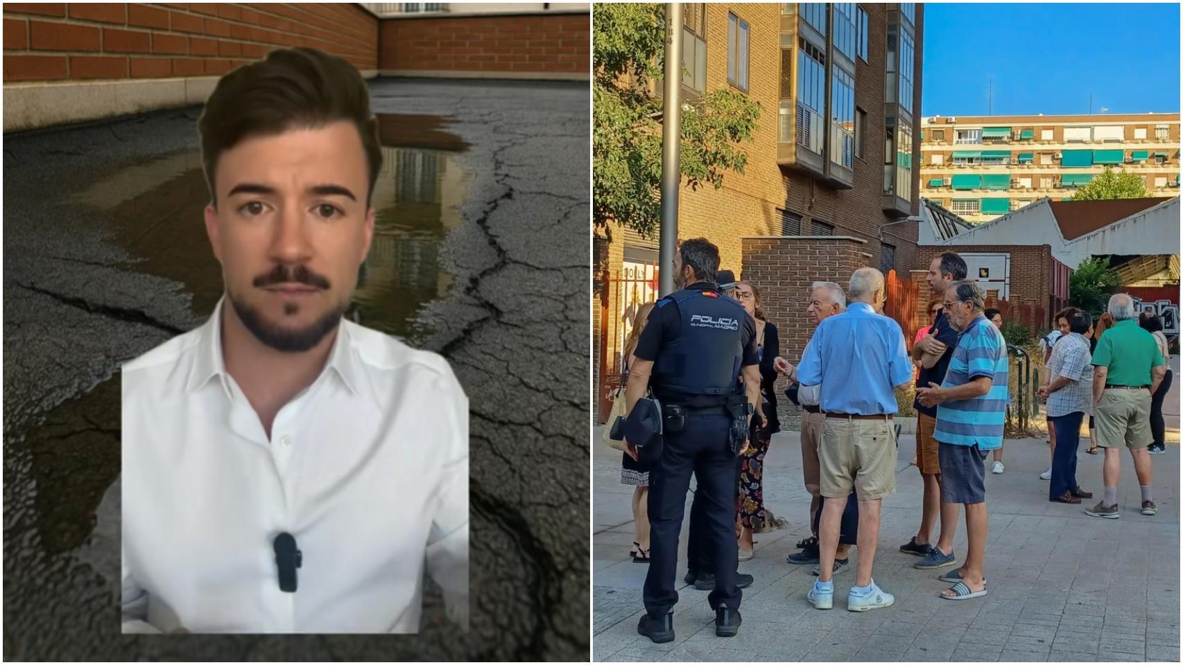 El administrador de fincas Álex Nasu y una comunidad de vecinos quejándose.