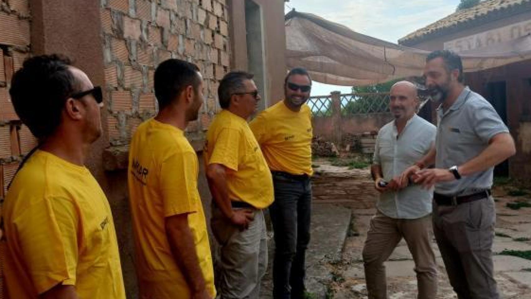 Los efectivos, este lunes, a su regreso a Aragón.