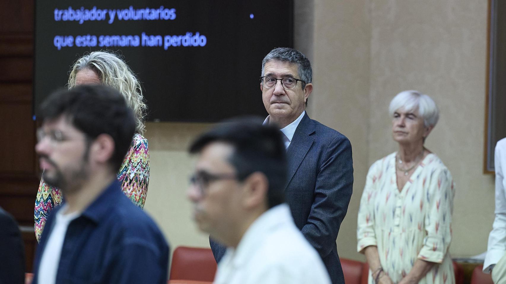 El portavoz del PSOE en el Congreso, Patxi López, en la reunión de la Diputación Permanente del Congreso este martes.