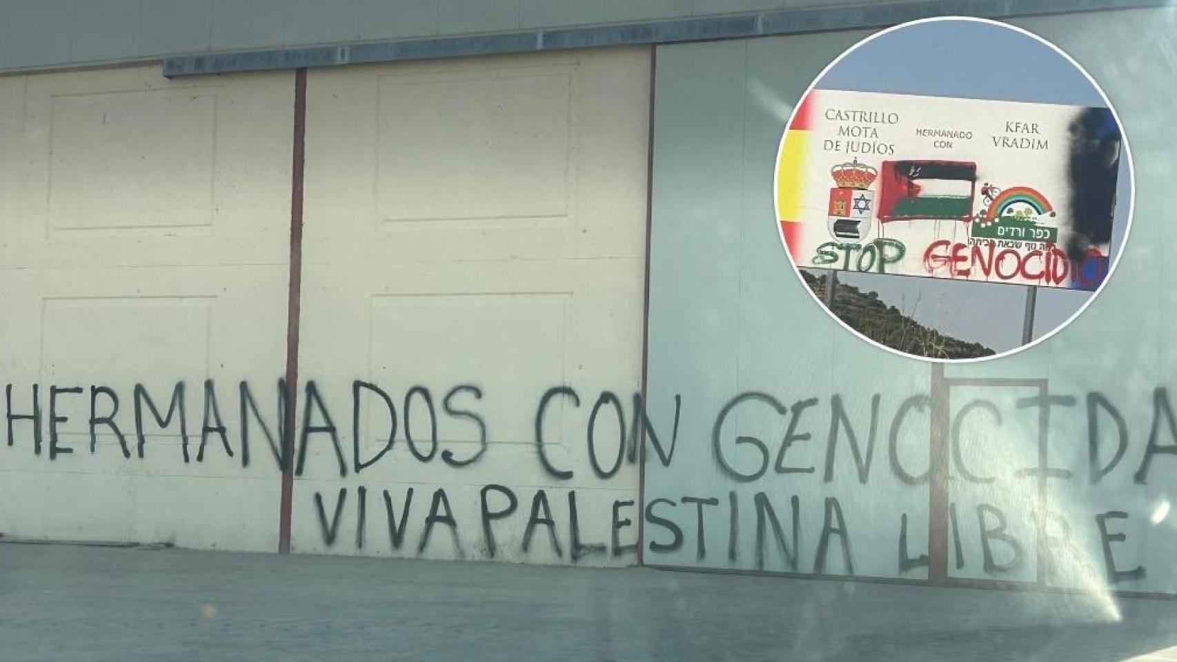 Las pintadas aparecidas en el municipio burgalés de Castrillo Mota de Judíos