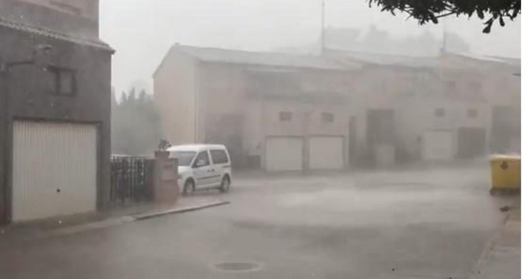 Tormenta en Calanda esta tarde