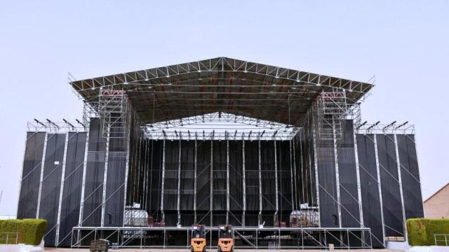 Escenario instalado en el Auditorio Municipal de Daimiel.