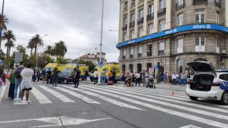 Atropello múltiple en la plaza de Mina de A Coruña: detenido el conductor y seis personas heridas