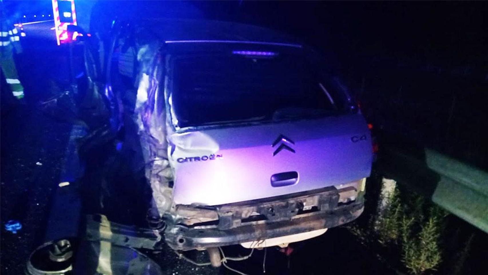 Imagen del accidente en la A-6 a su paso por Medina del Campo