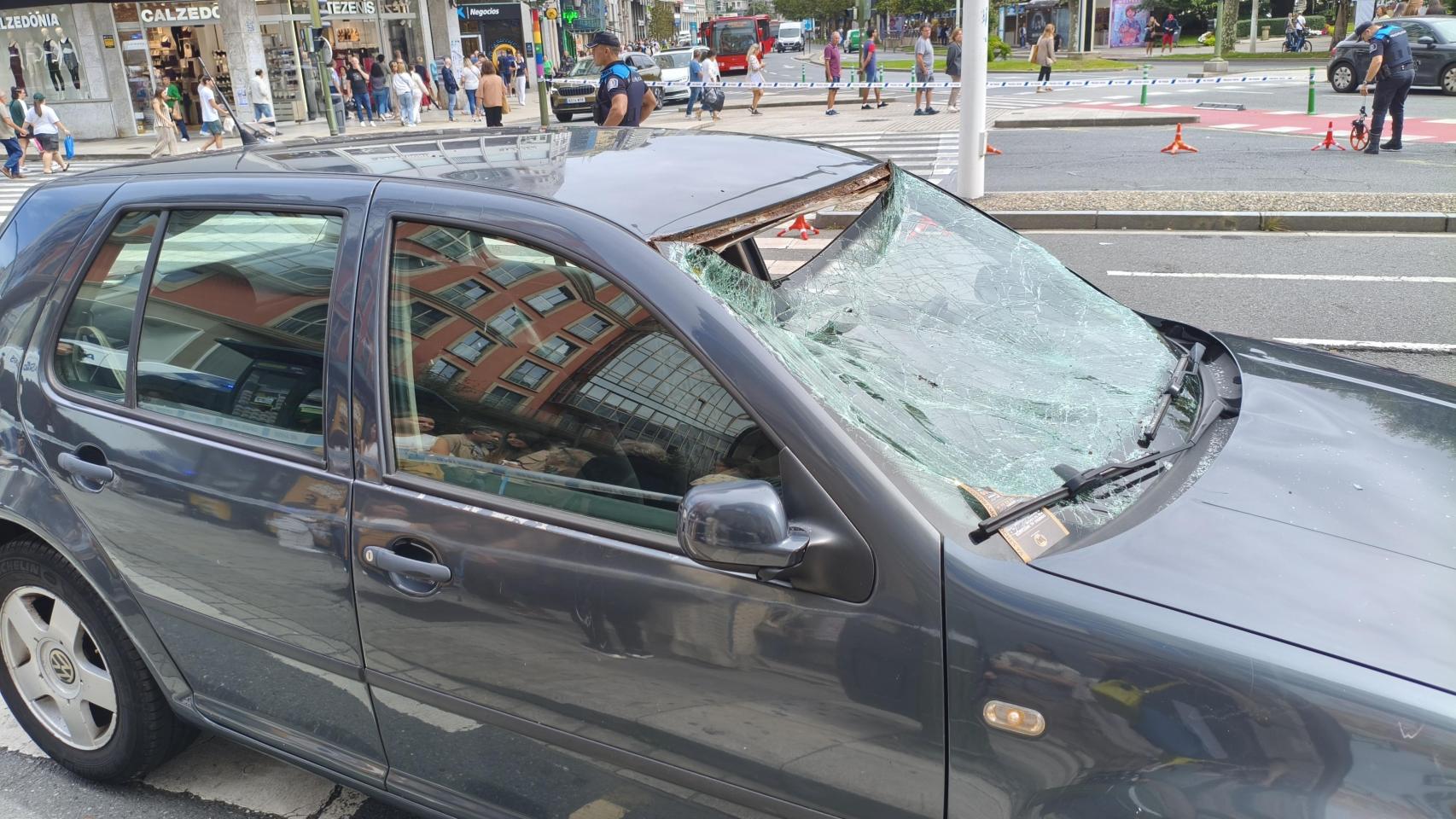 Estado del vehículo que causó el accidente múltiple en A Coruña.