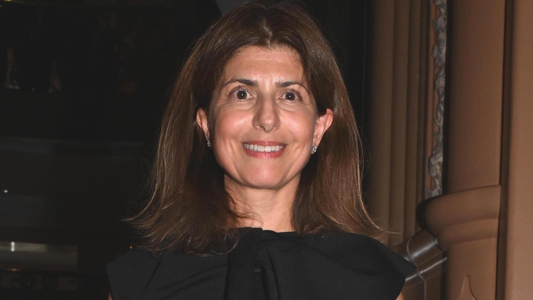 Victoria, hija de Manolo de la Calva, a las puertas del tanatorio, este miércoles, 27 de abril.