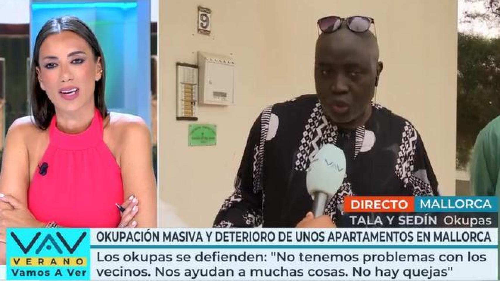 Patricia Pardo y un okupa en 'Vamos a ver'.