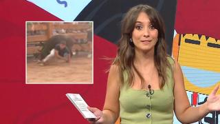 Susto en ETB: un reportero de 'Quédate', embestido por una vaquilla en plena conexión en directo