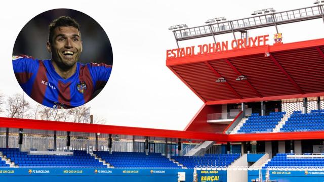 David Barral y el estadio Johan Cruyff, en un fotomontaje