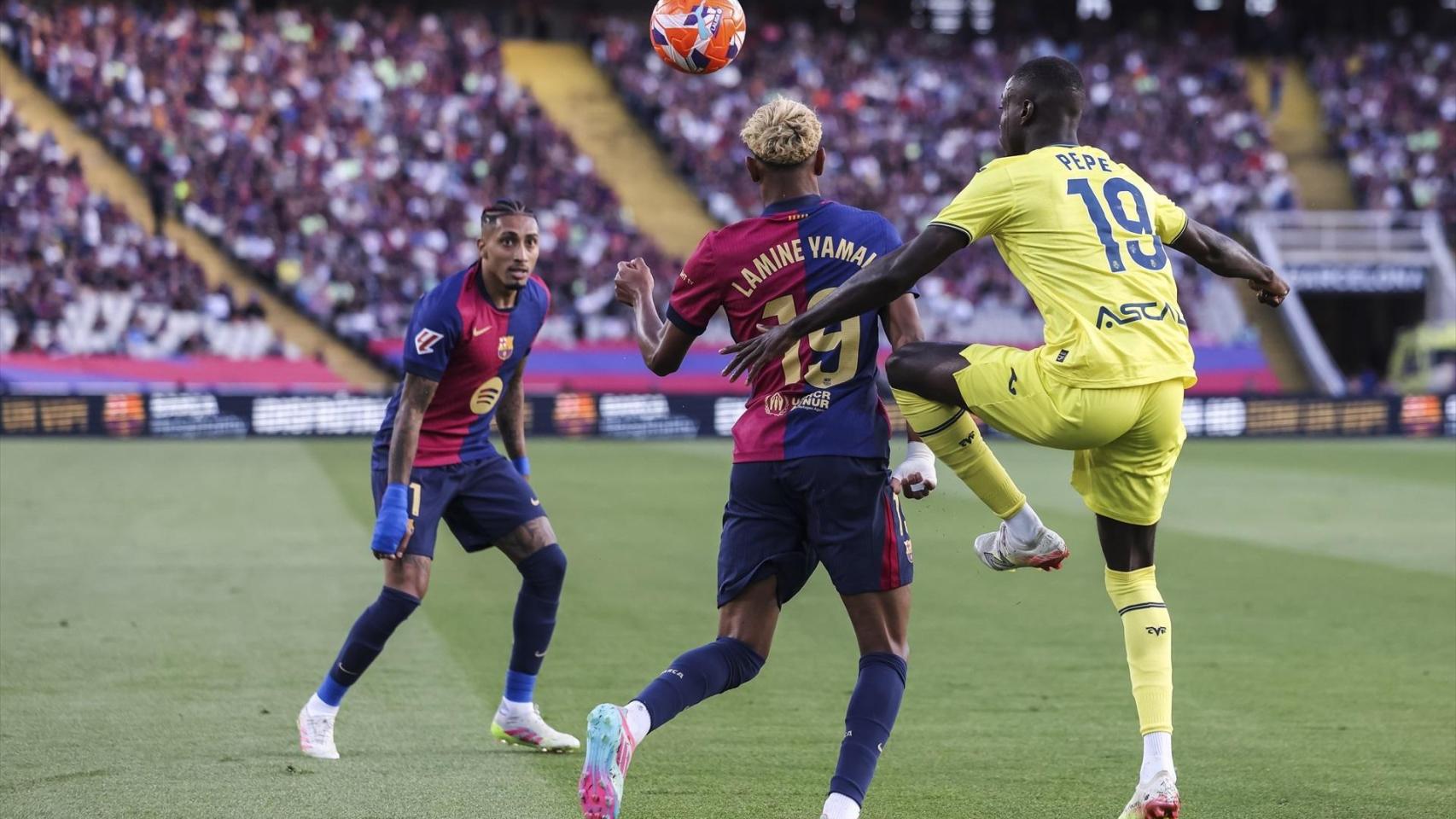 Lamine Yamal, durante el Barça - Villarreal de la pasada temporada
