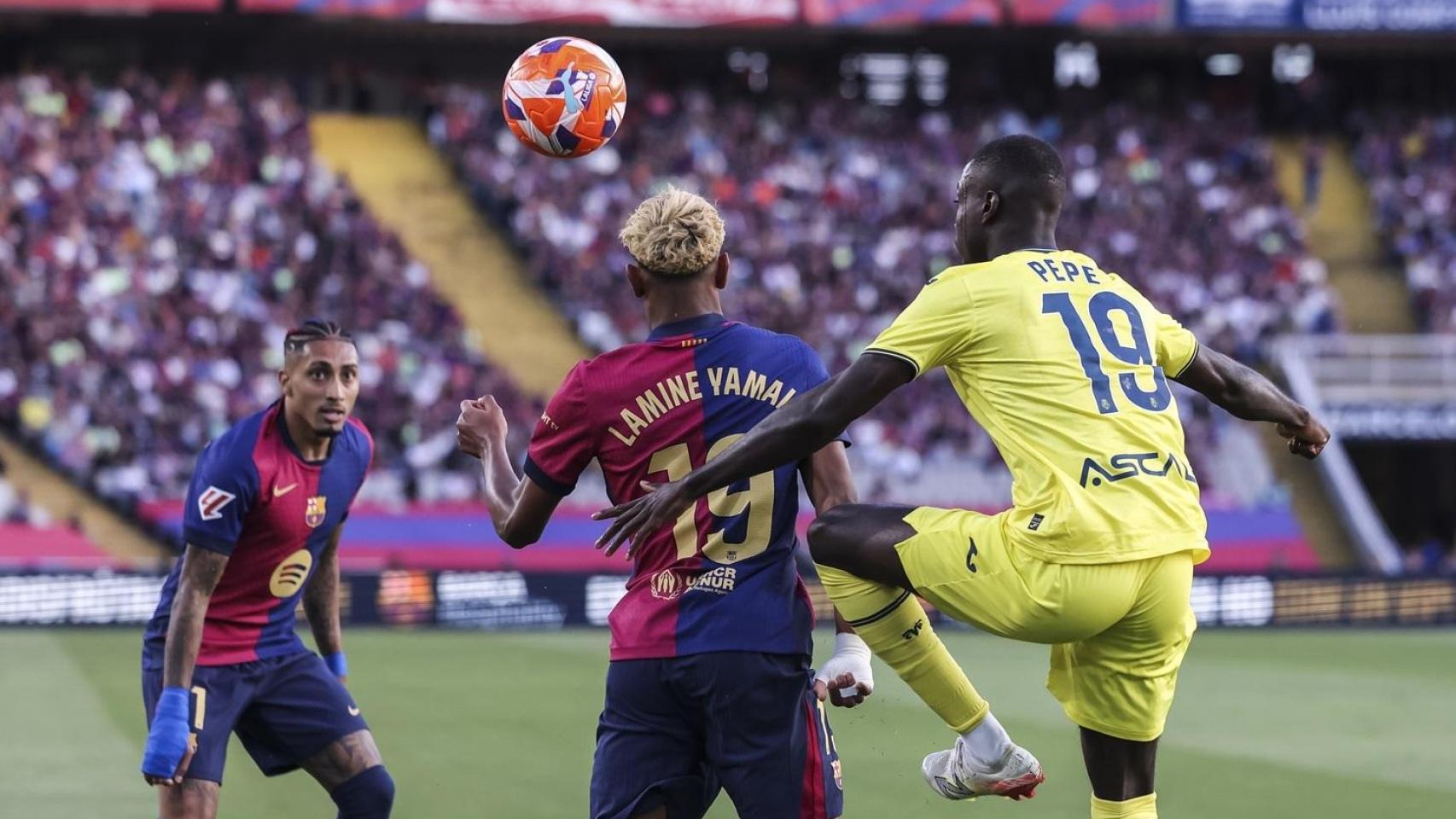 Lamine Yamal, durante el Barça - Villarreal de la pasada temporada