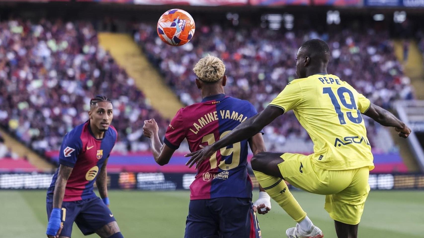 Lamine Yamal, durante el Barça - Villarreal de la pasada temporada