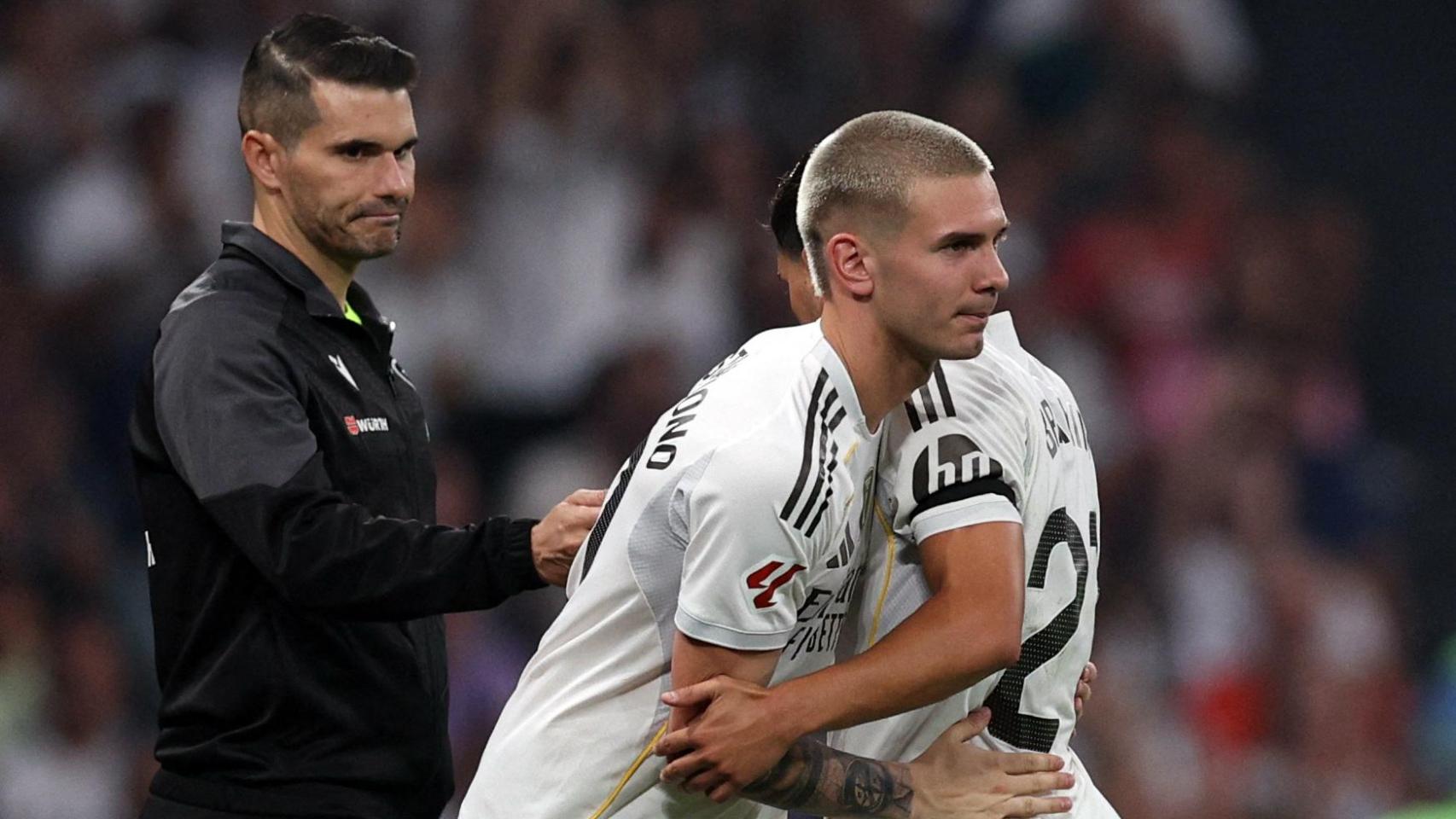 Franco Mastantuno debutando con el Real Madrid ante Osasuna.