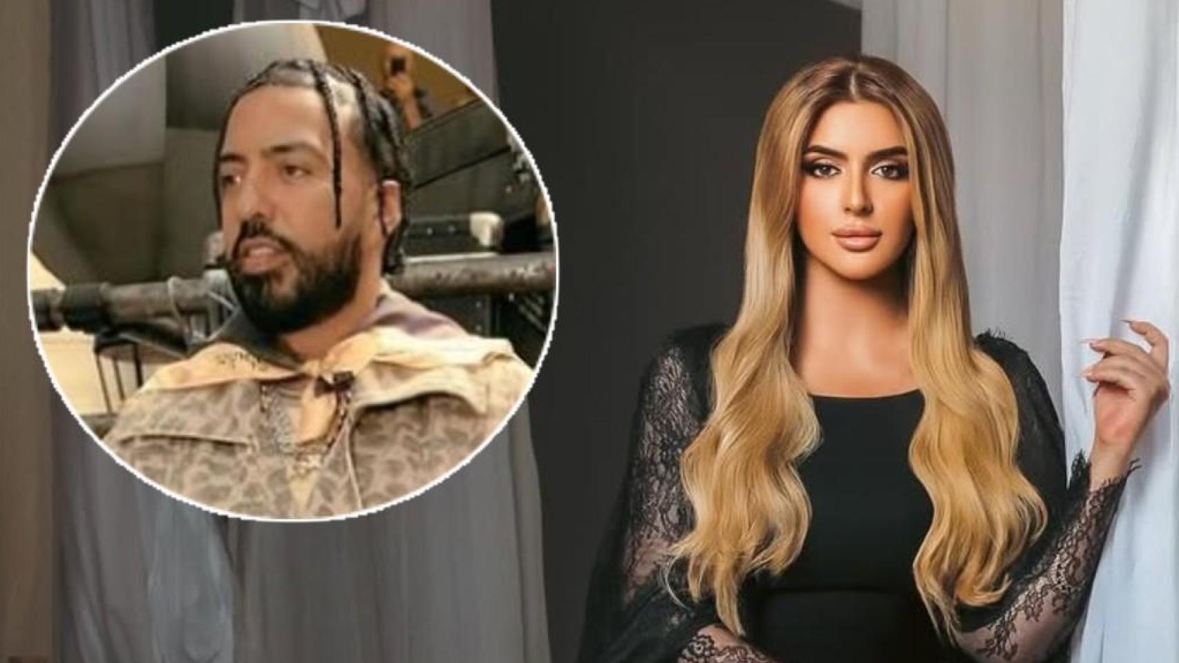 La jequesa Marah junto al rapero French Montana en un fotomontaje de EL ESPAÑOL.