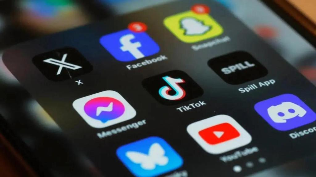 Redes sociales en un dispositivo móvil.