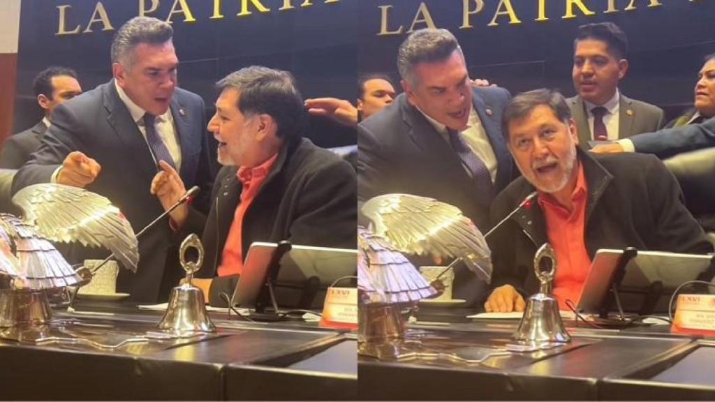 Momento en que comienza a producirse la trifulca.