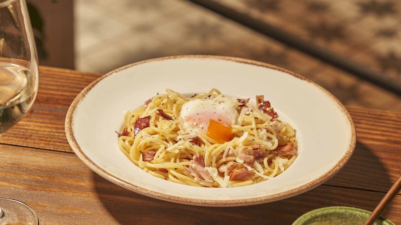 Imagen de archivo de un plato de spaghetti