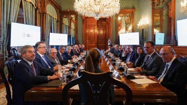 Sheinbaum se reunió con el vicepresidente de Brasil, Geraldo Alckmin, en Palacio Nacional el 28 de agosto de 2025.