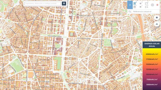 Captura de pantalla de la herramienta IGN Solar.