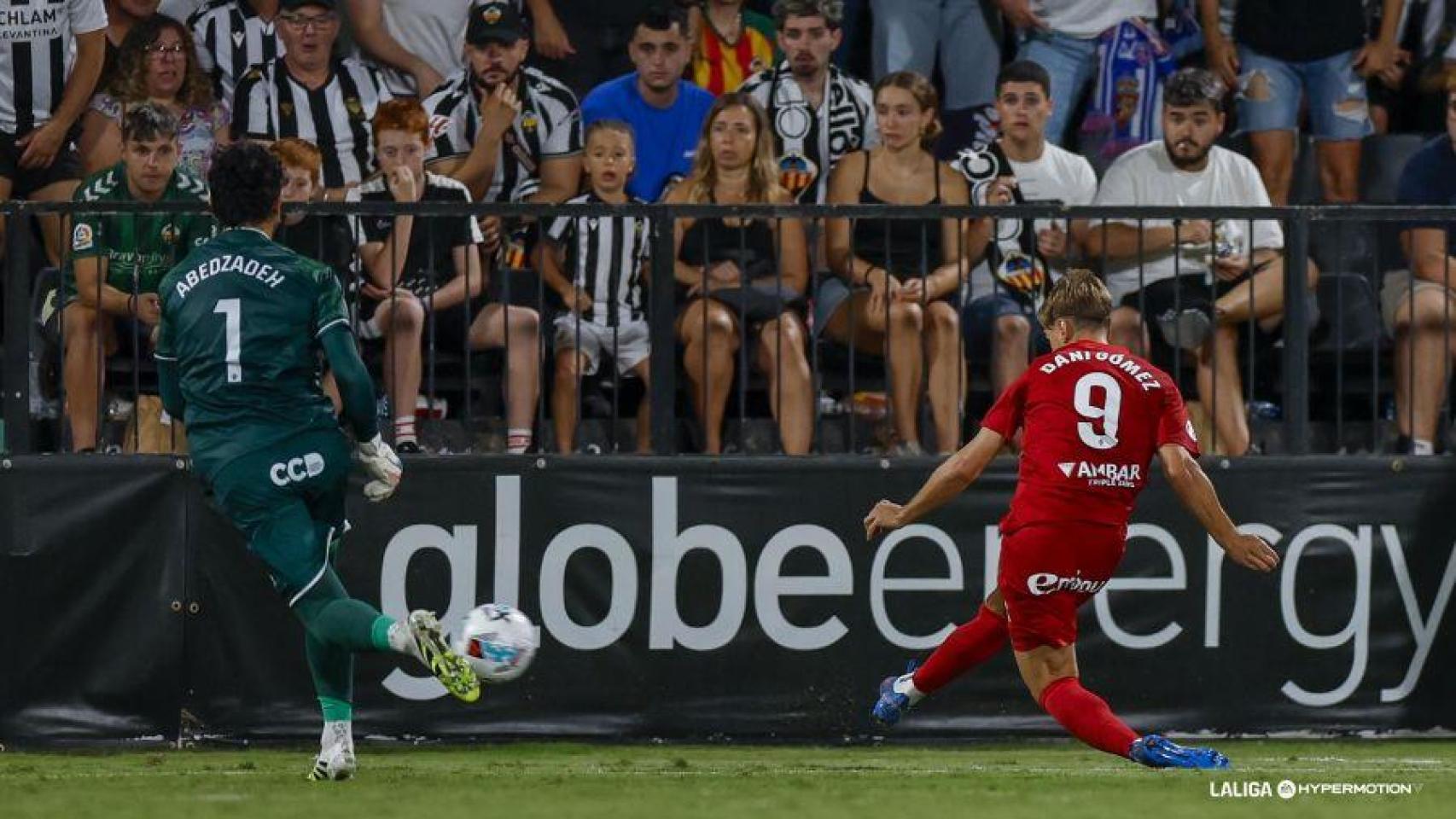 Dani Gómez en el encuentro de este sábado.