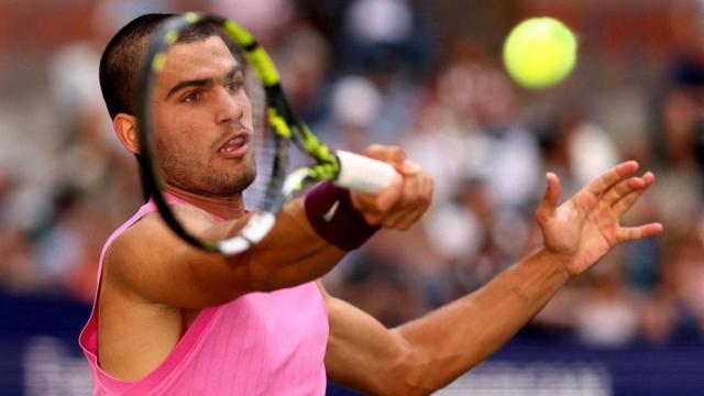 Alcaraz, durante su duelo de cuartos de final del US Open.