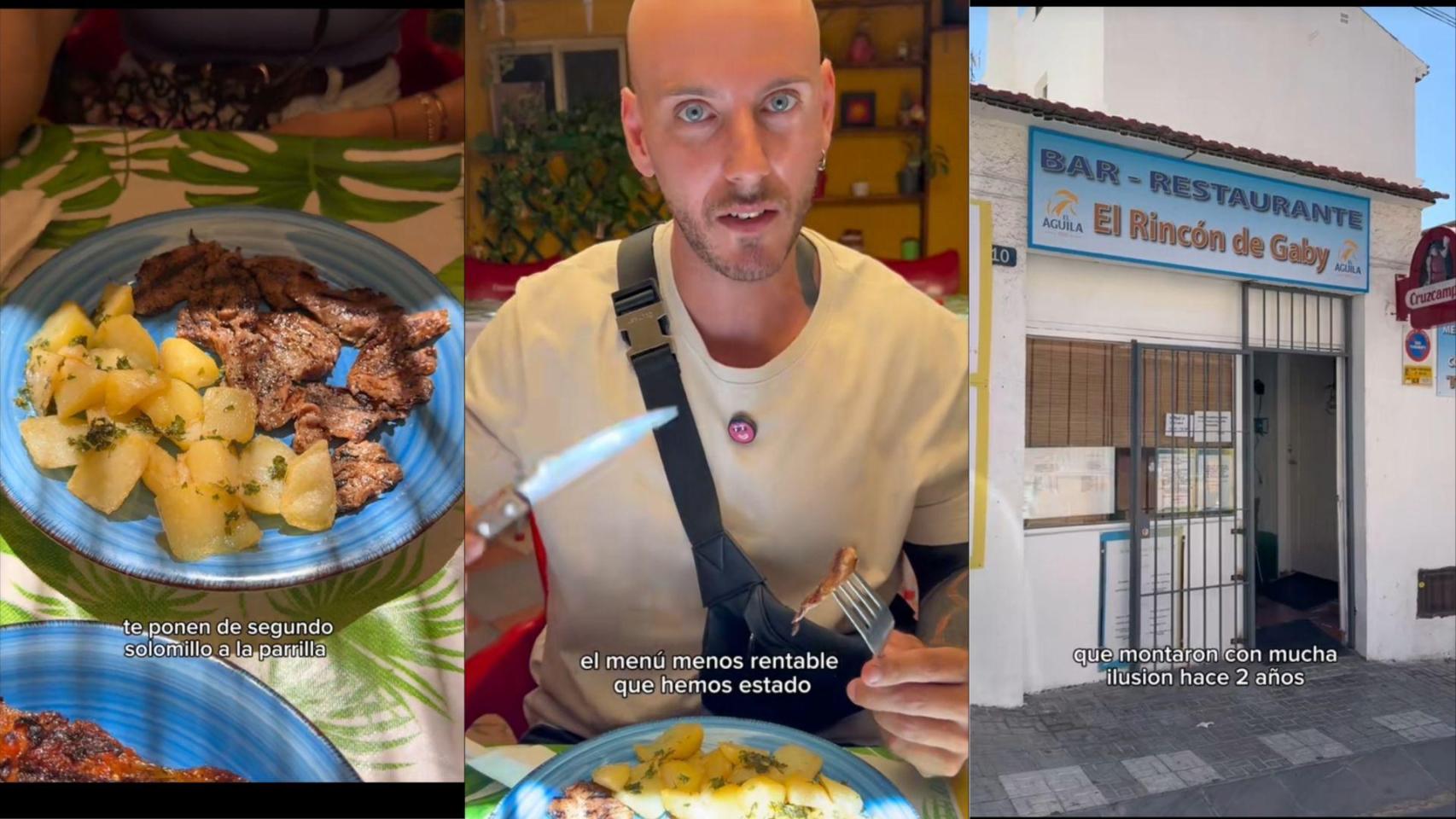 Montaje de un vídeo de Maladictos comiendo en El Rincón de Gaby