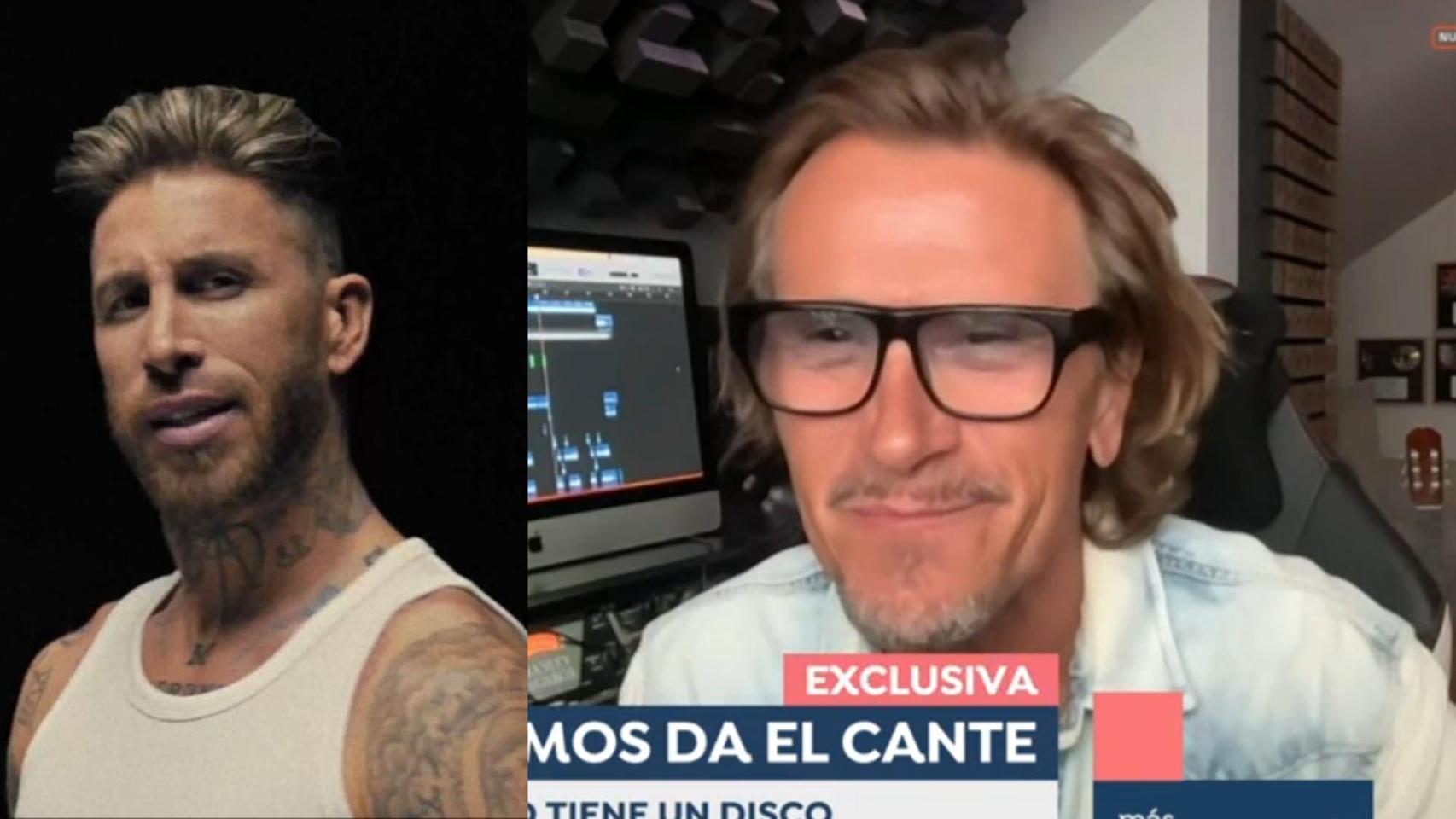 Sergio Ramos en el videoclip de 'Cibeles' y Alejandro Abad en 'Espejo Público'.