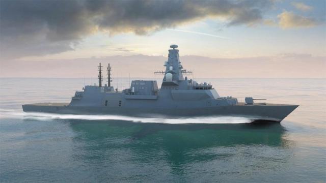 Ilustración de una fragata Type 26