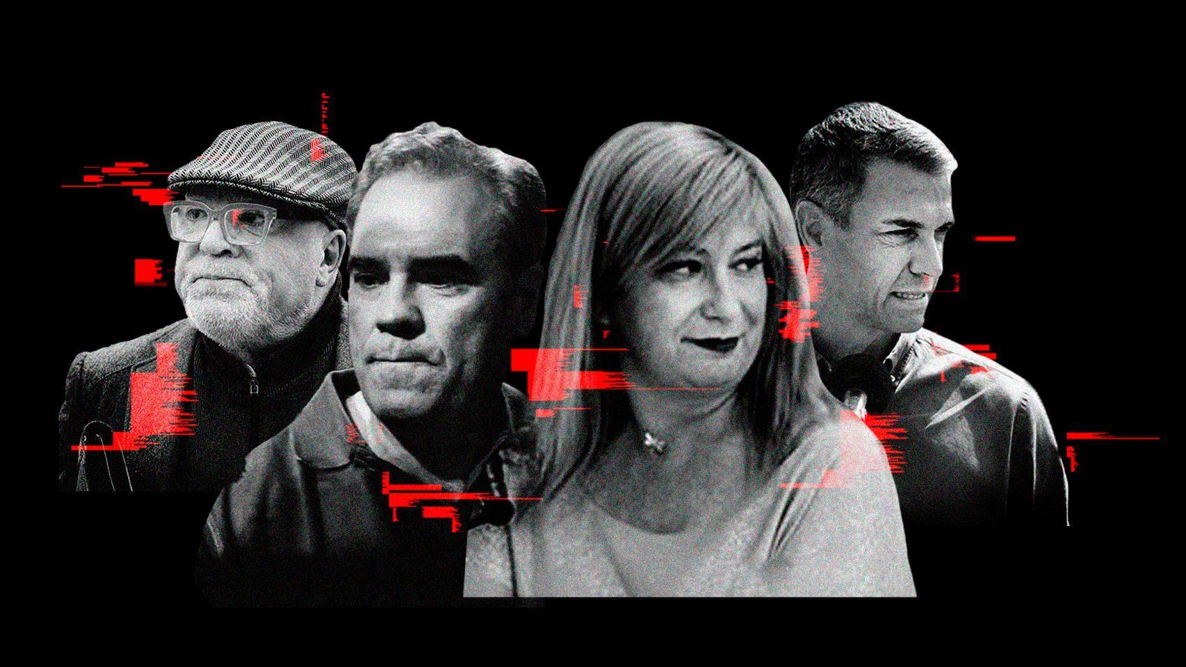 José Manuel Villarejo, Javier Pérez Dolset, Leire Díez y Pedro Sánchez.