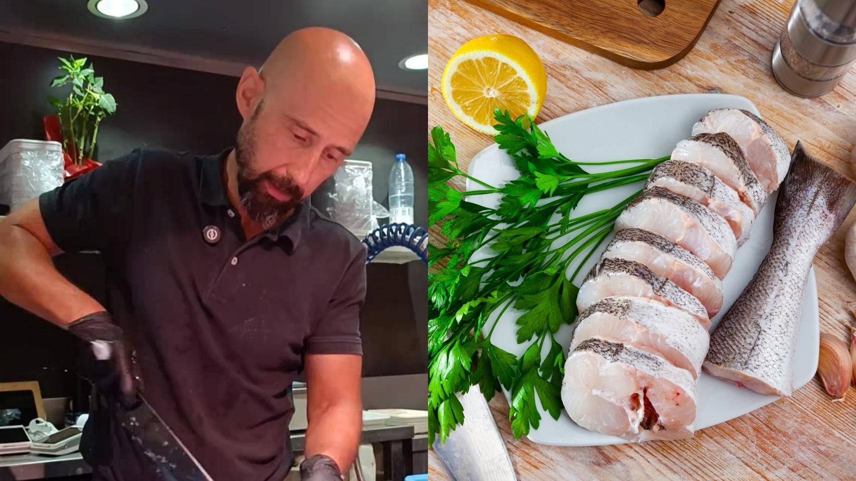 Luis, pescadero de Costa Pujol, en un montaje de El Español