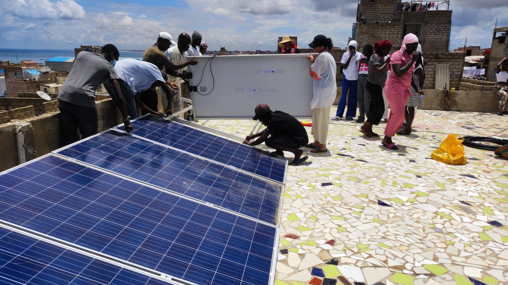 Imagen de los paneles instalados en Senegal.