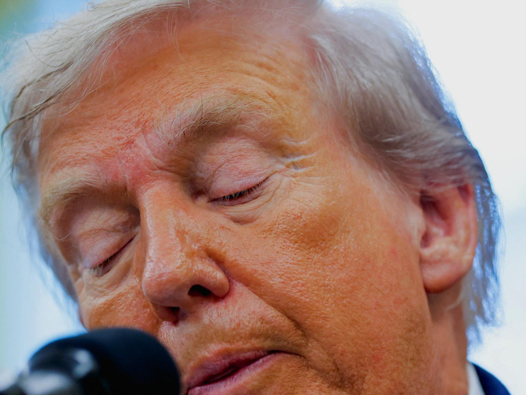 Donald Trump, durante la rueda de prensa de este martes desde el Despacho Oval.