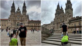 El catalán que recorre la Península a pie consigue llegar a Santiago de Compostela: "No tengo palabras"
