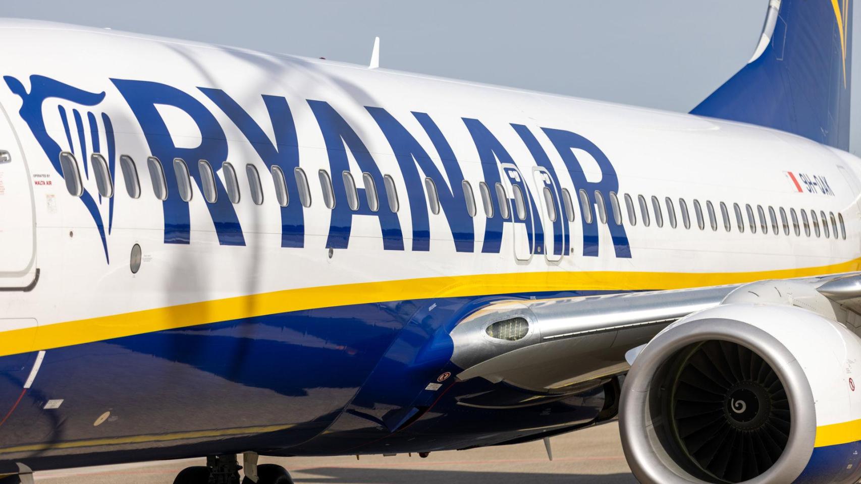 Un avión de Ryanair en el aeropuerto de Nuremberg (Alemania)