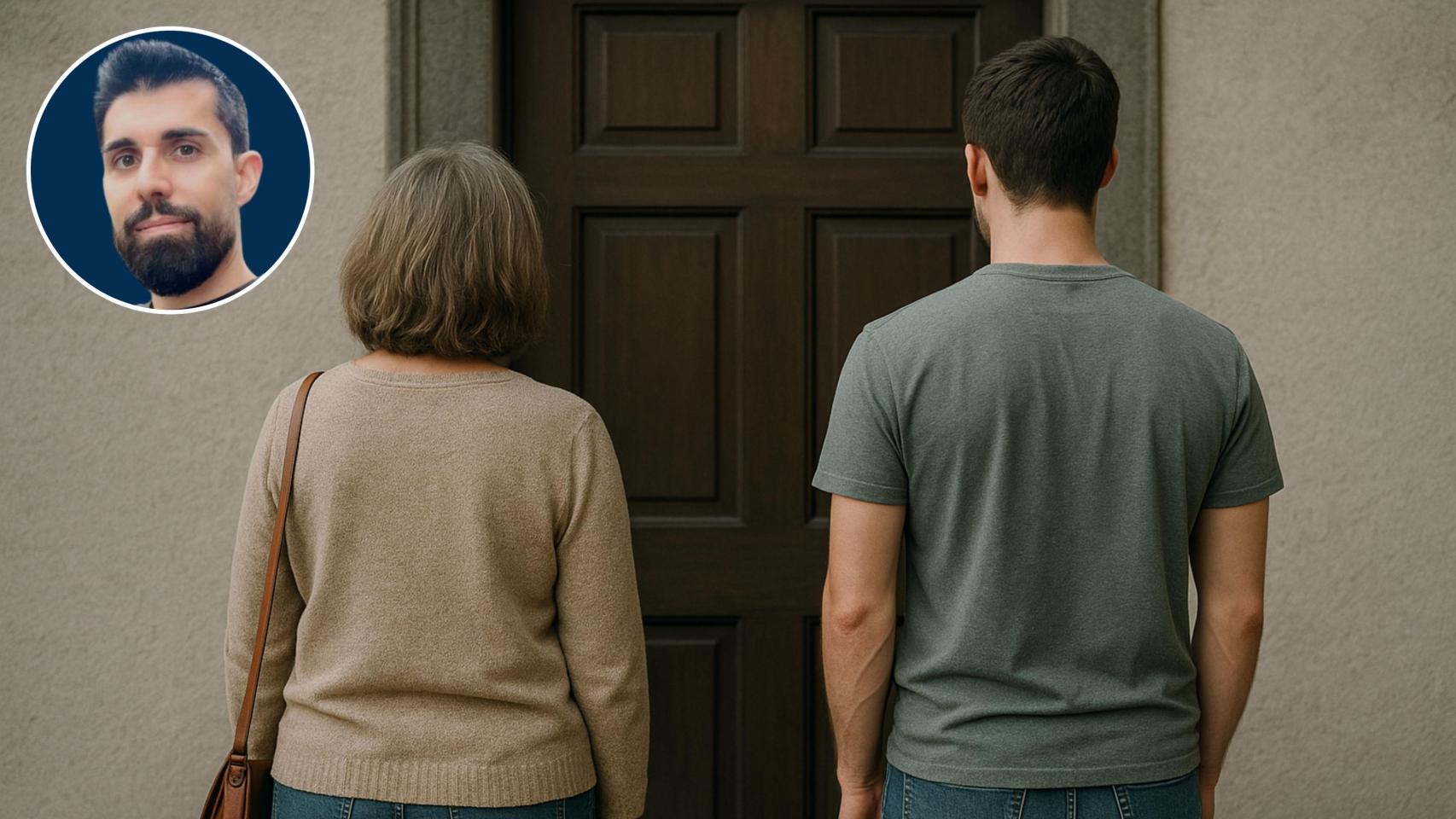 Montaje de una madre, su hijo y Juanjo Marle