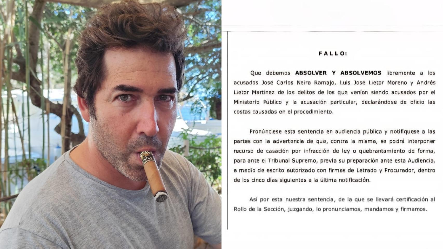 Montaje de Luis José junto al fallo de la sentencia.