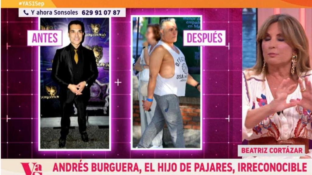 El actual físico de Andrés Burguera, en debate sobre el set de 'y ahora sus hijos'.