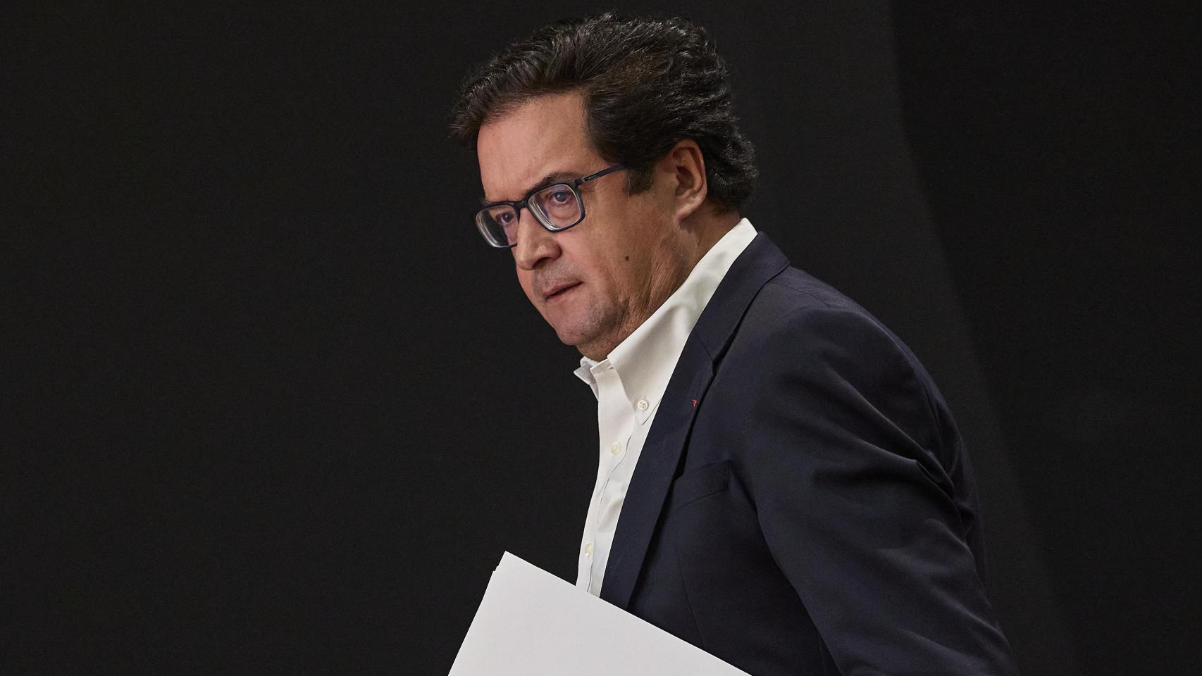 El ministro para la Transformación Digital, Óscar López, en la presentación del último balance del Plan contra las estafas telefónicas.