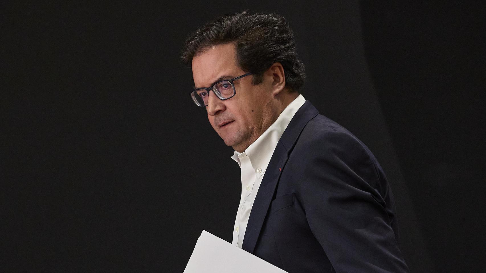 El ministro para la Transformación Digital, Óscar López, en la presentación del último balance del Plan contra las estafas telefónicas.