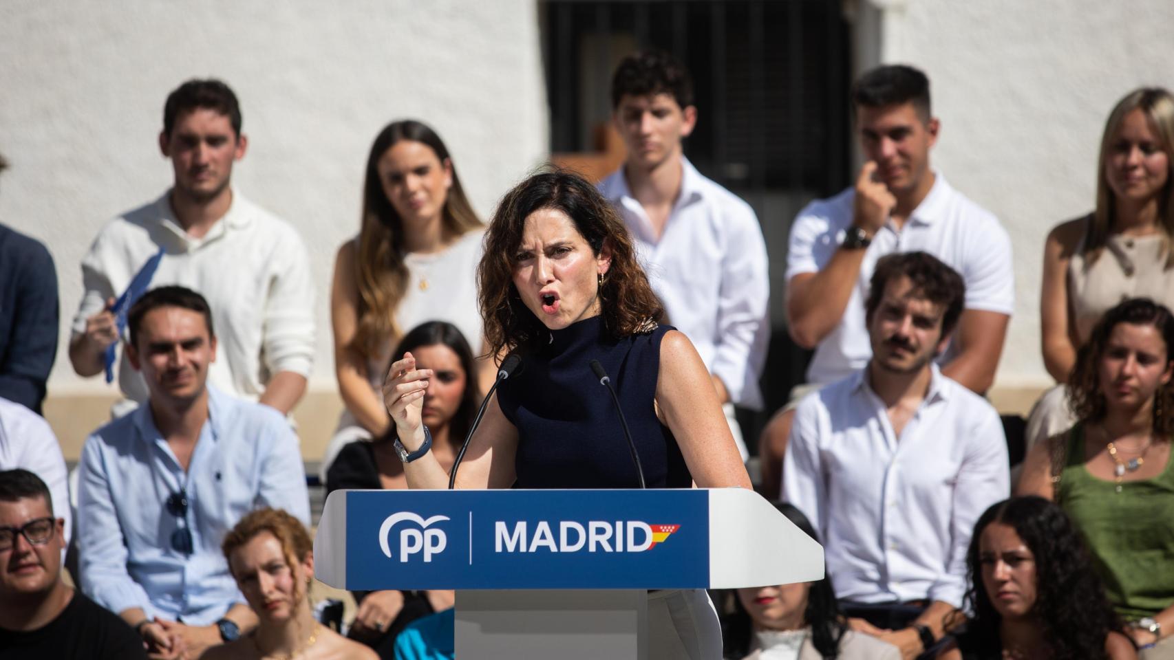La presidenta del PP regional y de la Comunidad de Madrid, Isabel Díaz Ayuso, interviene en el inicio del curso político del PP de Madrid.