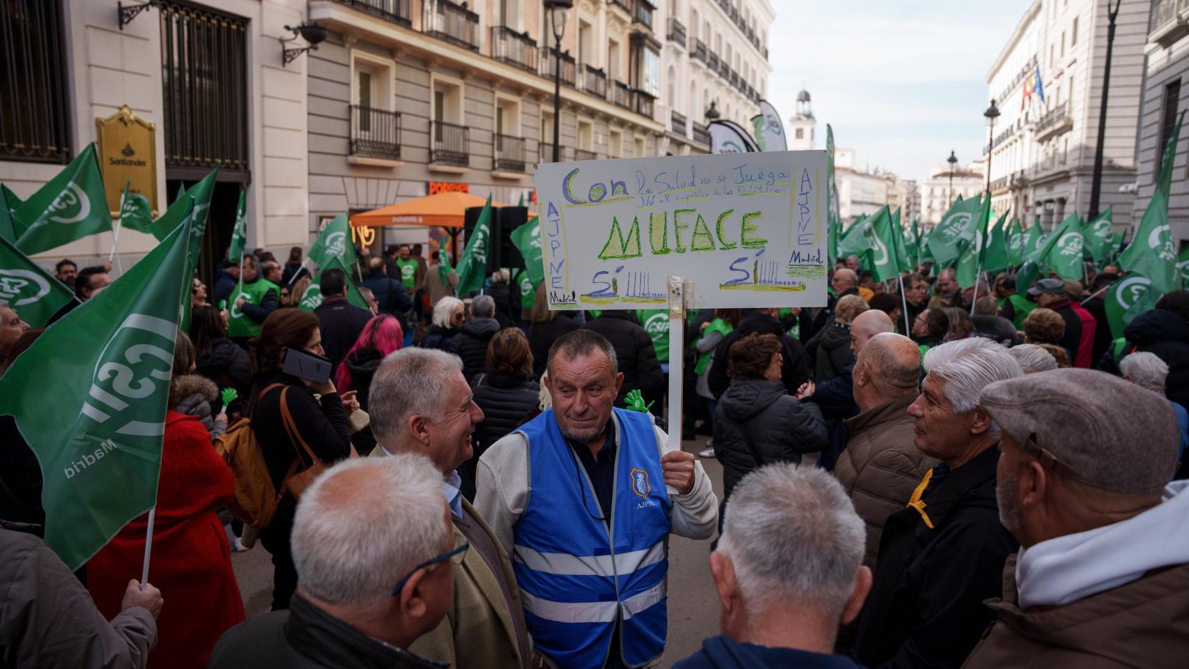 Una de las concentraciones celebradas en febrero de este año con motivo de la crisis de Muface.