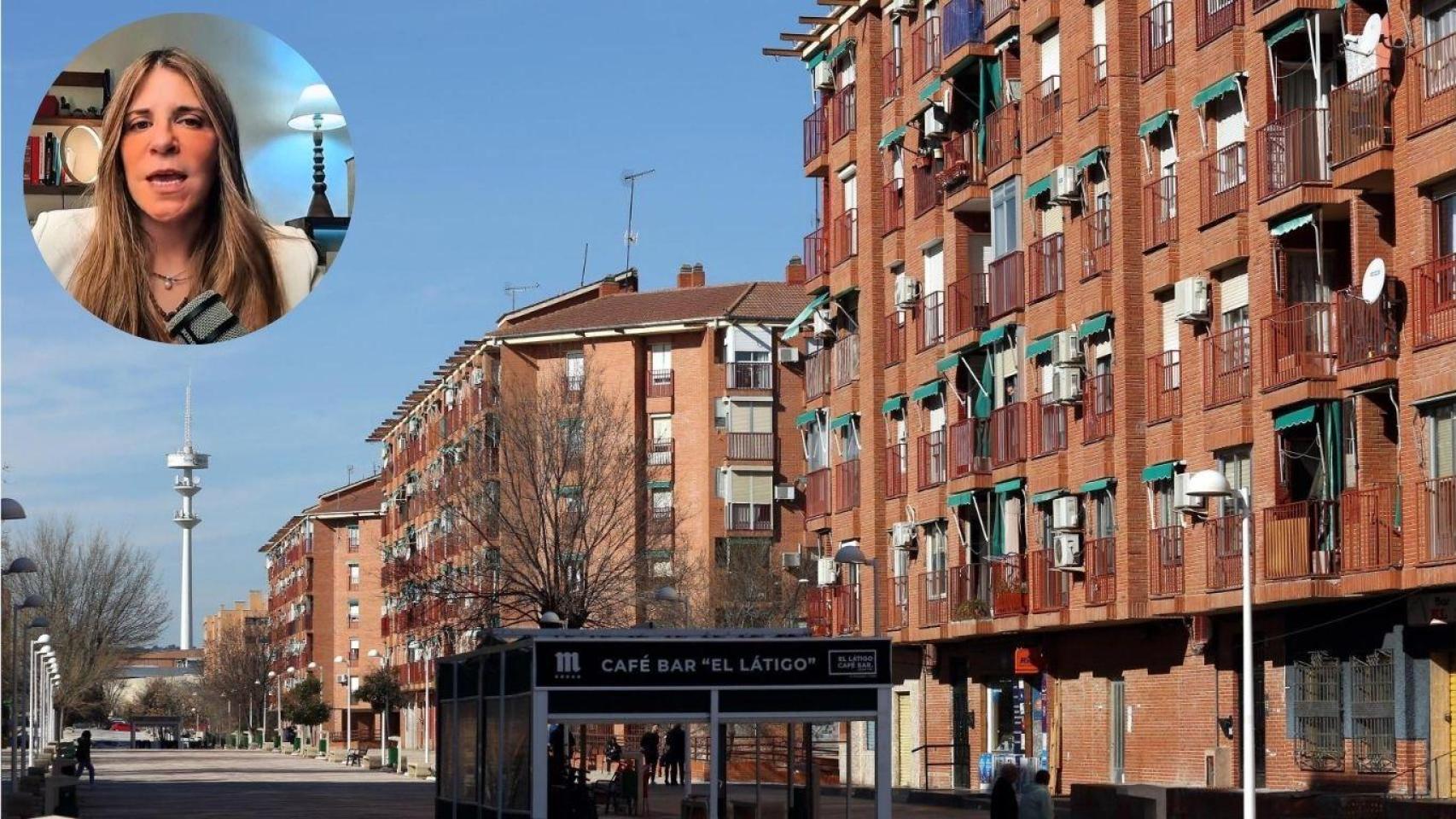 Fotomontaje de Montse Cespedosa, experta inmobiliaria, con viviendas.