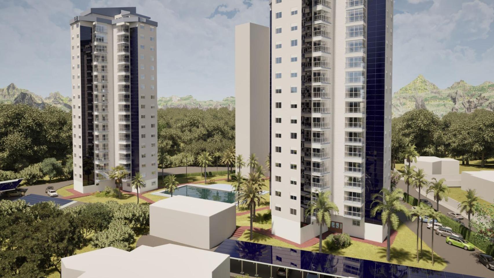 Recreación de cómo quedarán los dos rascacielos de Benidorm con el nuevo sistema.