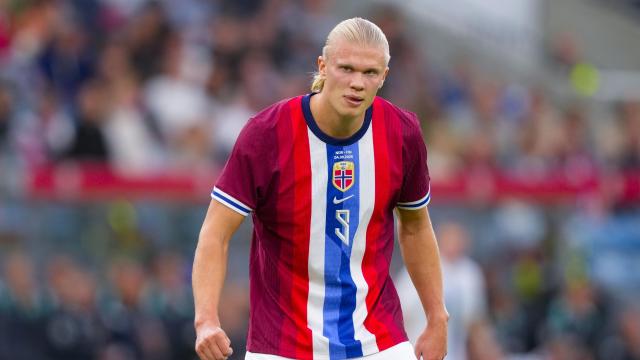 Haaland, durante un partido con la selección de Noruega.