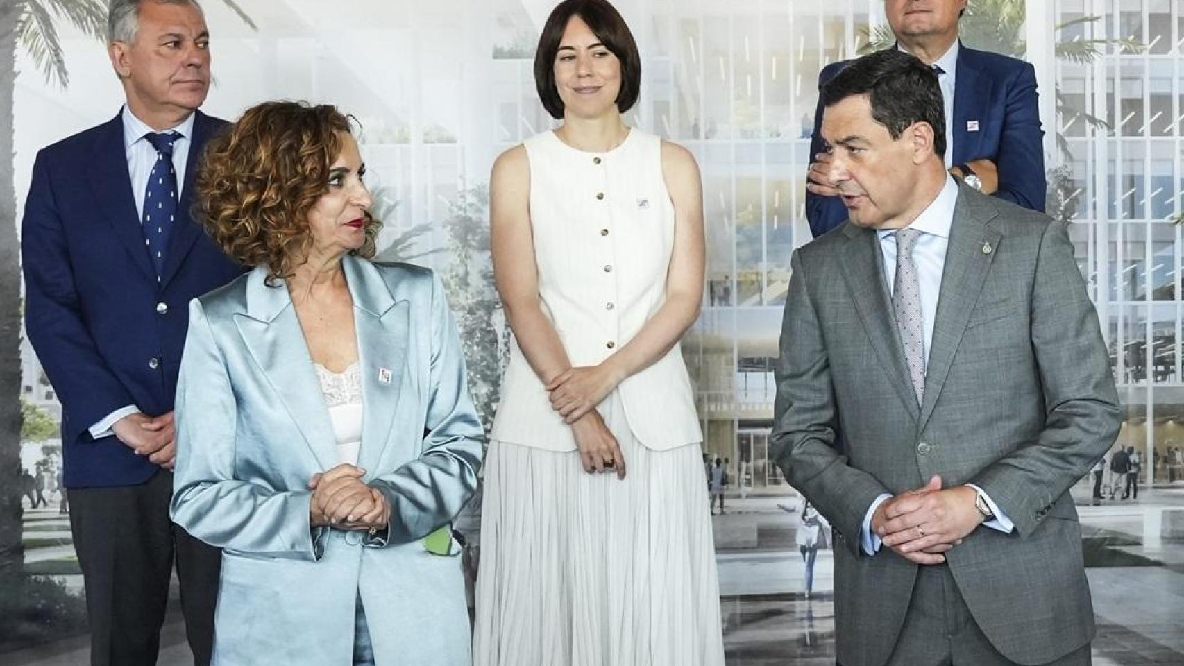 Montero y Moreno, juntos en un acto de la Comisión Europea