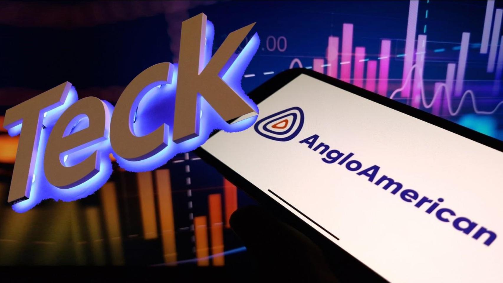 Logos de las mineras Anglo American y Teck, que se fusionarán.